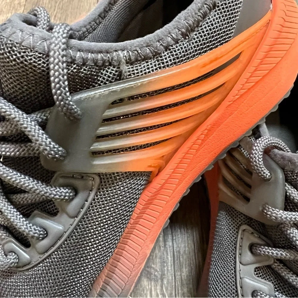 Puma Pacer Future 2Tone Lace Up Youth Grey Orange Sneakers Tennis Shoes Size 5.5